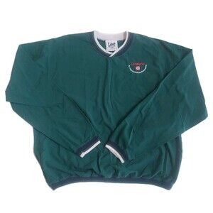 Vintage Mens Green Lee Sport PURINA Horse Feed V Neck Wind Jacket USA Size M